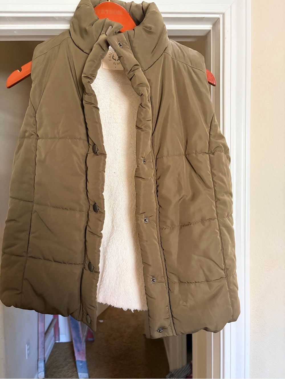 Fantastic Fawn Olive Green Quilted Puffer Vest